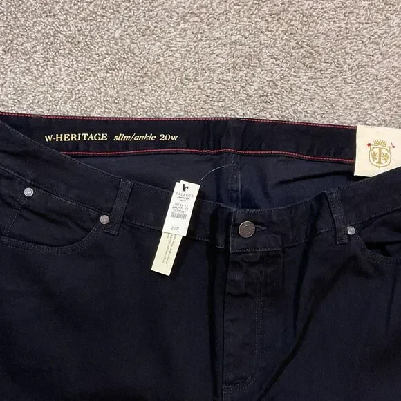 New Talbots W-Heritage Slim Ankle Jeans Black Stretch Denim Size 20W NWT - Picture 2 of 8